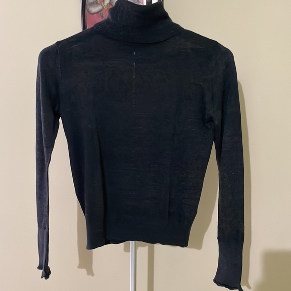 Zara turtle neck knit charcoal grey top - Picture 3 of 11